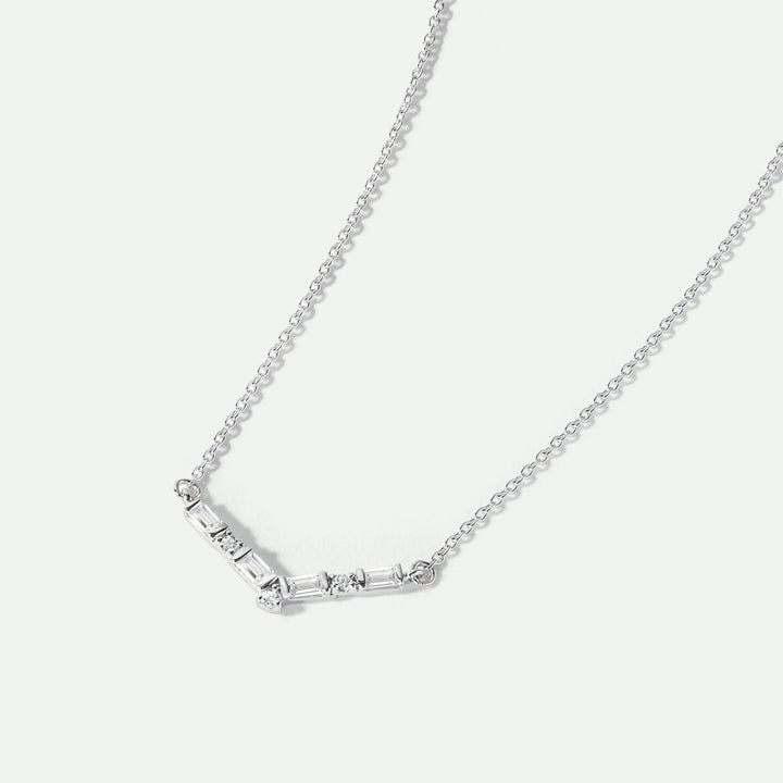 Nadia | 9ct White Gold 0.13ct tw Lab Grown Diamond Chevron Necklace