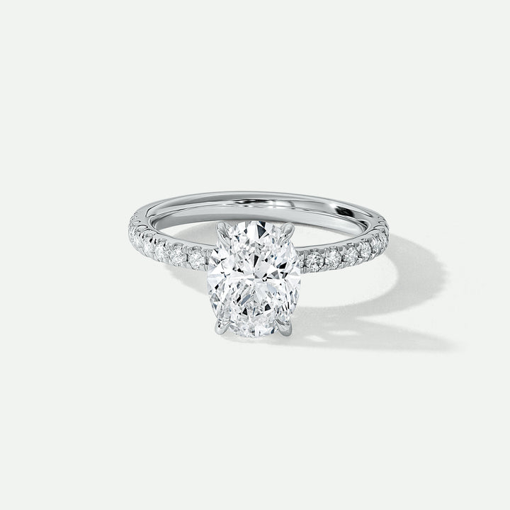 Naomi | Platinum 2.30ct tw Oval Lab Grown Diamond Ring Hidden Halo