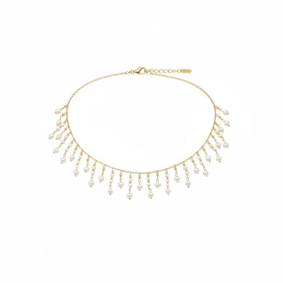 Natural Freshwater Pearl Tassel Choker Chain