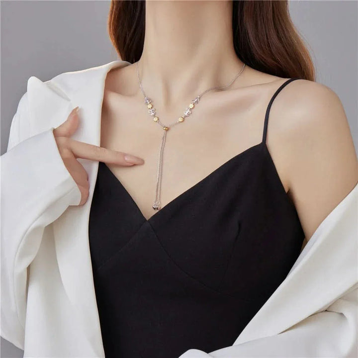 Vintage Flower Gold and Silver Chain Necklace