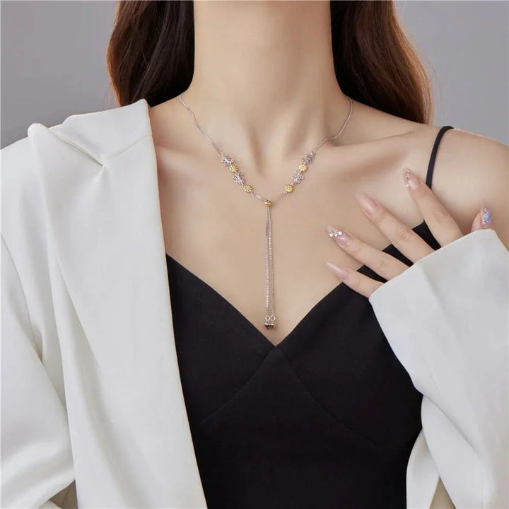 Vintage Flower Gold and Silver Chain Necklace