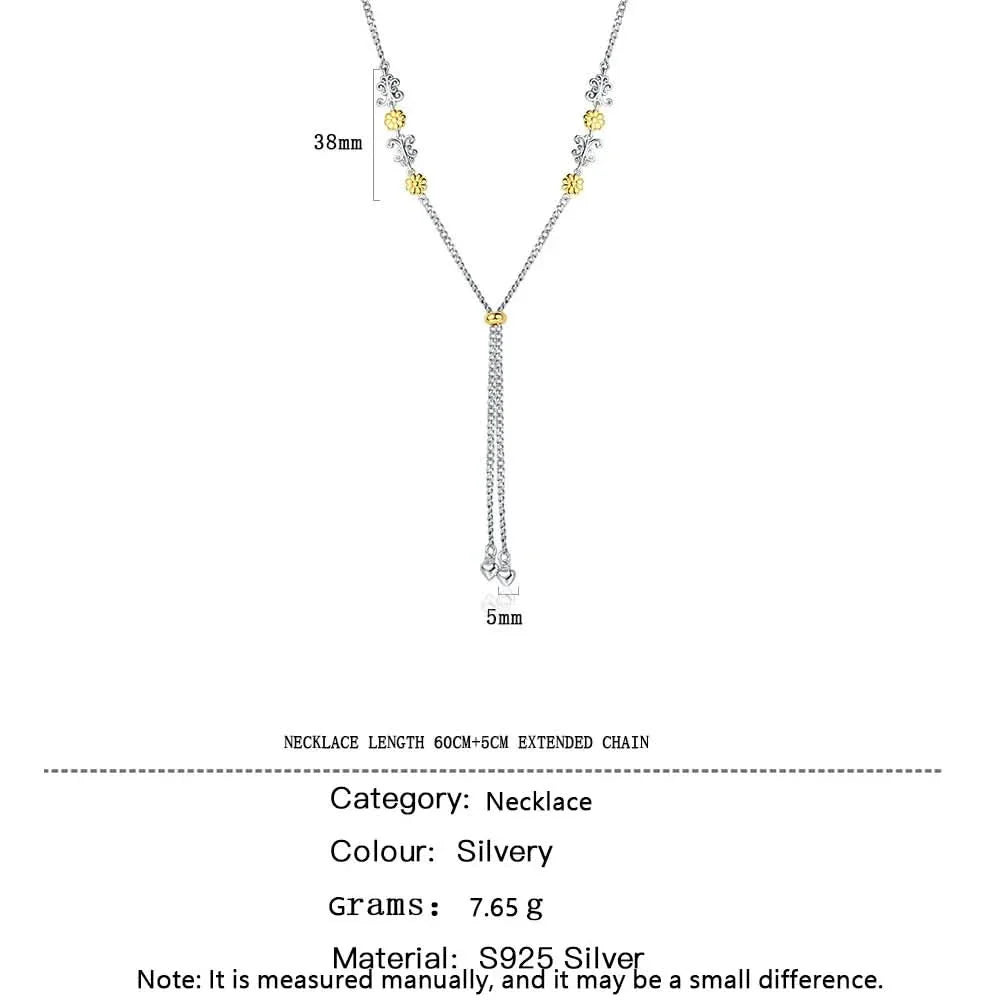 Vintage Flower Gold and Silver Chain Necklace