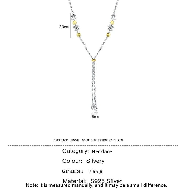 Vintage Flower Gold and Silver Chain Necklace