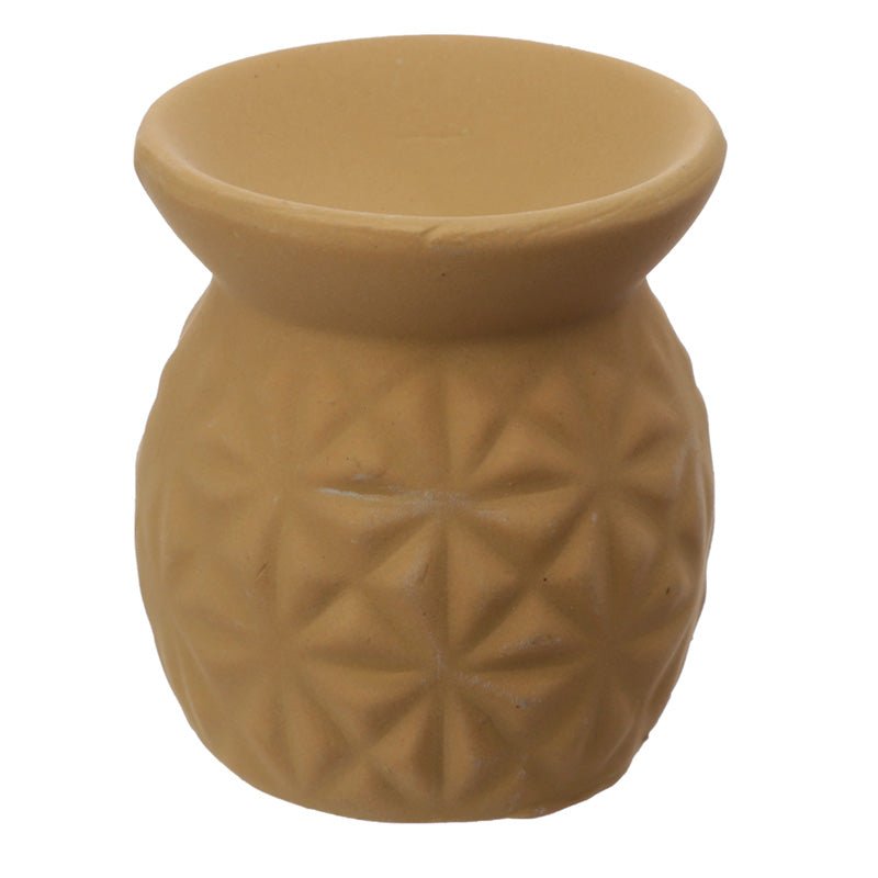 Eden Ceramic Oil Burner with Embossed Triangle Pattern OB316