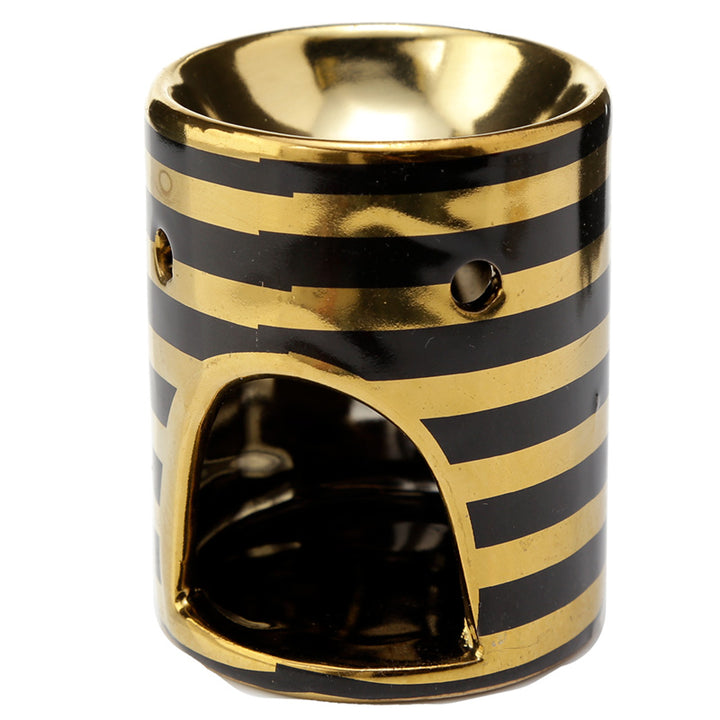 Eden Metallic Gold Stripe Ceramic Mini Oil Burner OB339