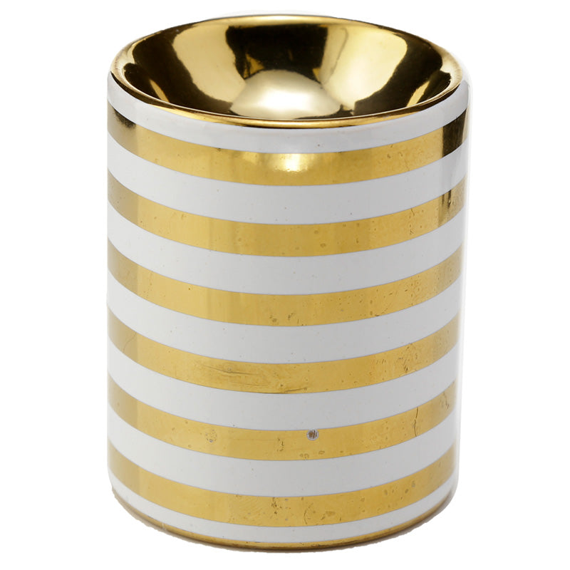 Eden Metallic Gold Stripe Ceramic Mini Oil Burner OB339