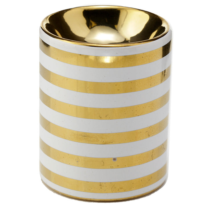 Eden Metallic Gold Stripe Ceramic Mini Oil Burner OB339