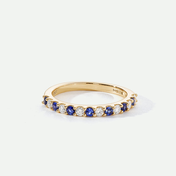 Odette | 9ct Yellow Gold 0.25ct tw Lab Grown Diamond and Created Sapphire Eternity Ring-0