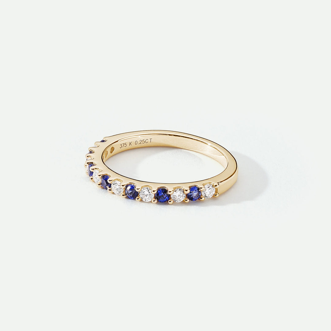 Odette | 9ct Yellow Gold 0.25ct tw Lab Grown Diamond and Created Sapphire Eternity Ring-2