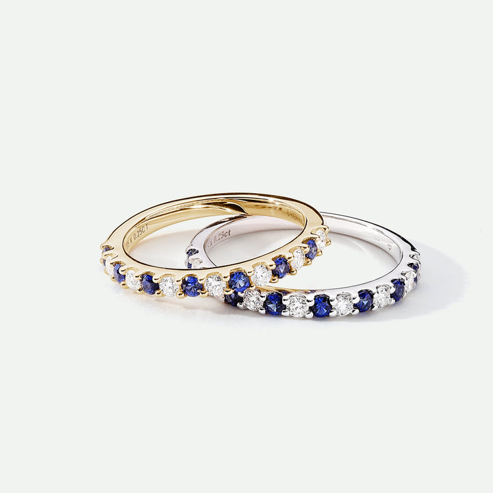 Odette | 9ct Yellow Gold 0.25ct tw Lab Grown Diamond and Created Sapphire Eternity Ring-3