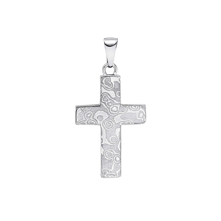 Damascus Stainless Steel Cross Pendant P5504