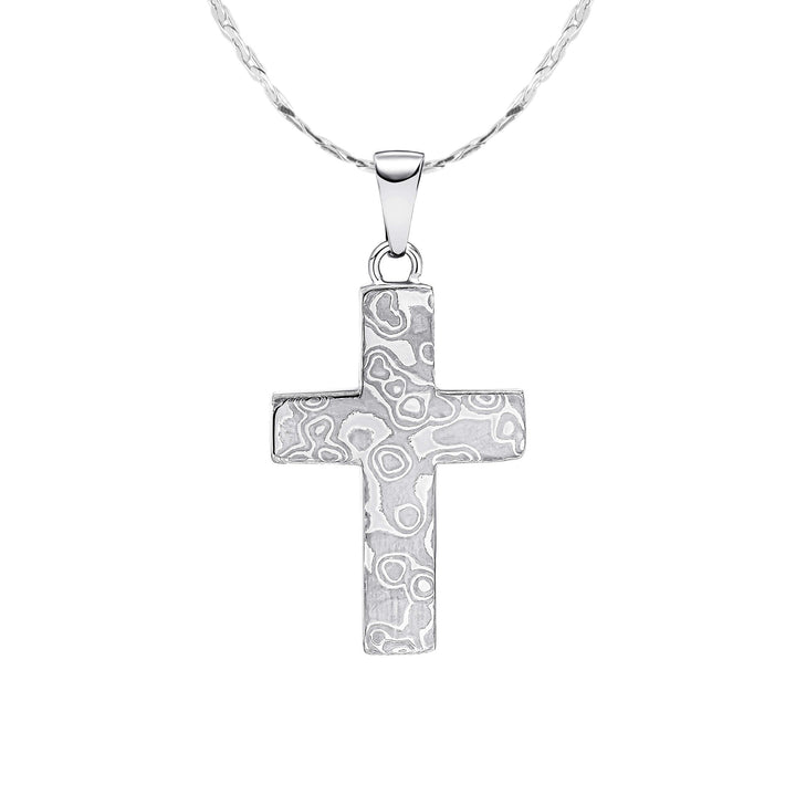 Damascus Stainless Steel Cross Pendant P5504