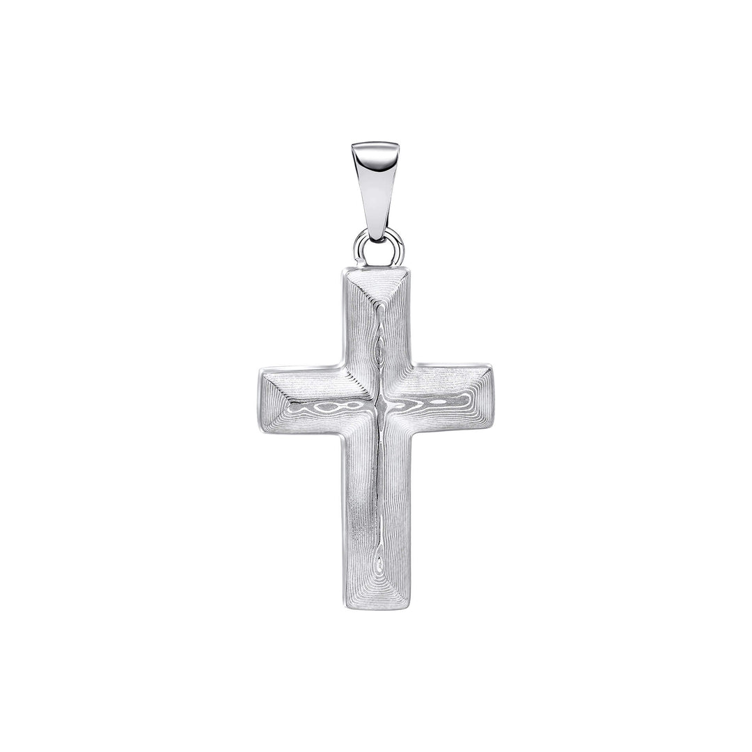 Damascus Stainless Steel Cross Pendant P5504