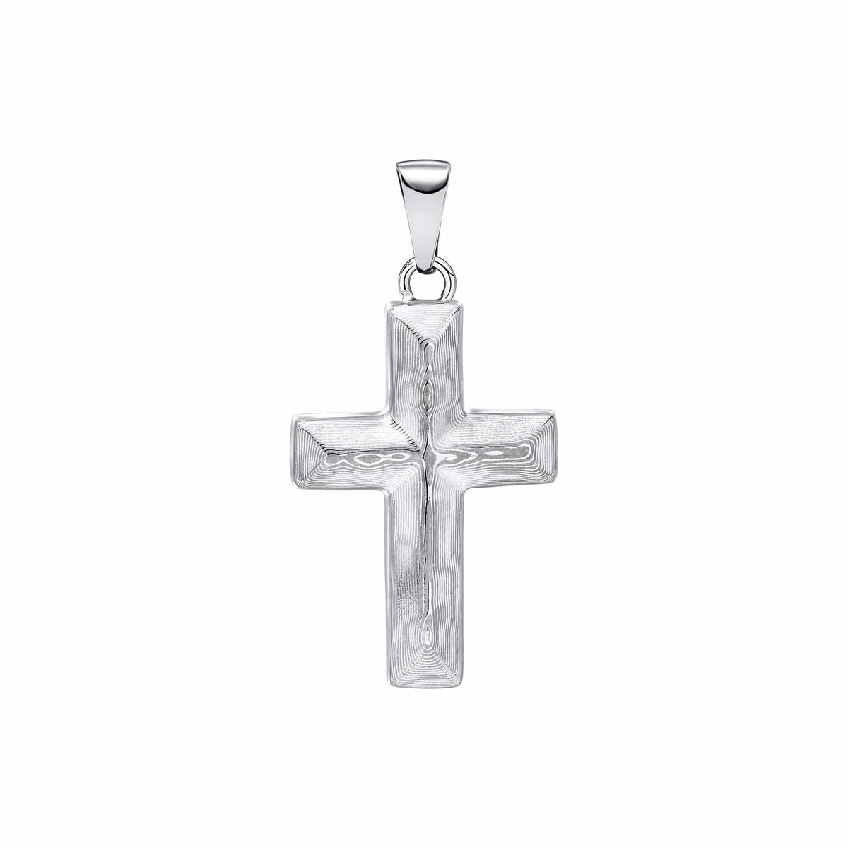 Damascus Stainless Steel Cross Pendant P5504