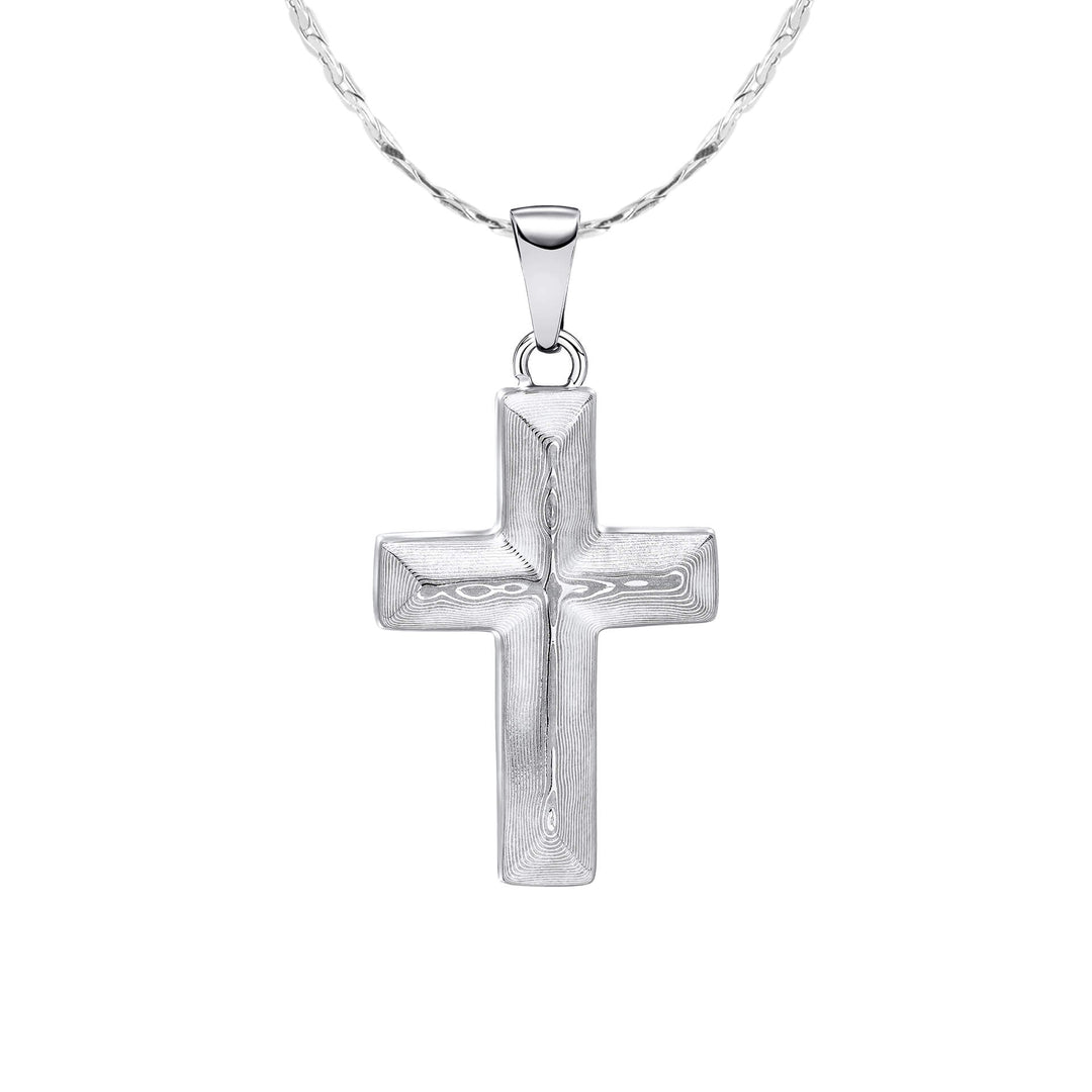 Damascus Stainless Steel Cross Pendant P5504