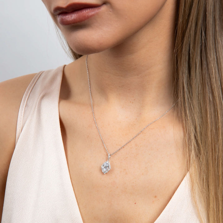 Diamonfire Cubic Zirconia Oval Cluster Pendant P5519