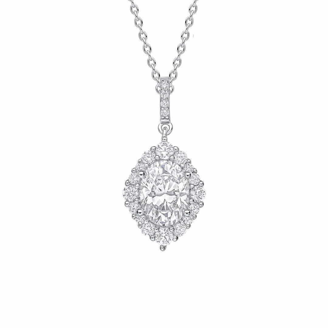 Diamonfire Cubic Zirconia Oval Cluster Pendant P5519