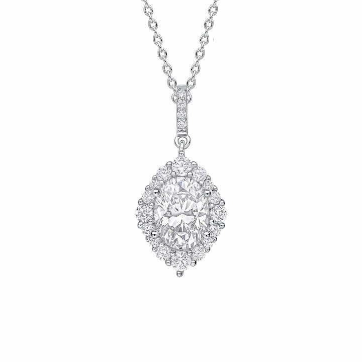 Diamonfire Cubic Zirconia Oval Cluster Pendant P5519