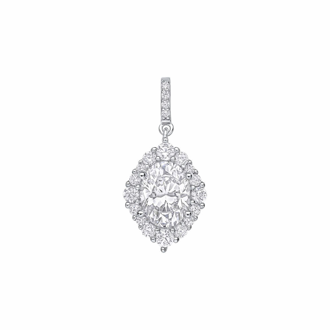 Diamonfire Cubic Zirconia Oval Cluster Pendant P5519