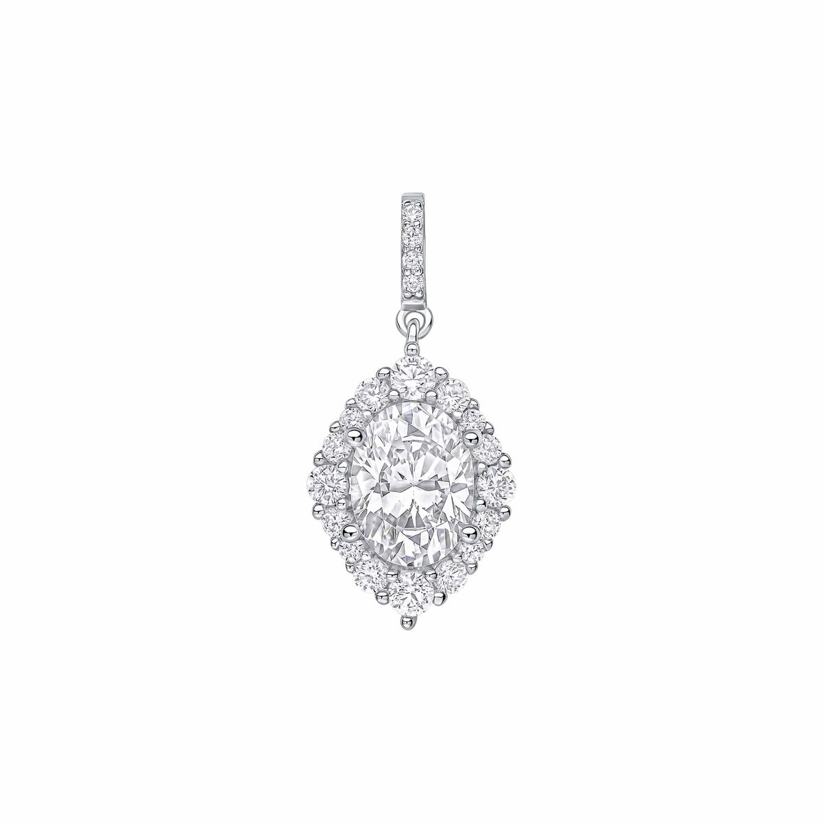 Diamonfire Cubic Zirconia Oval Cluster Pendant P5519