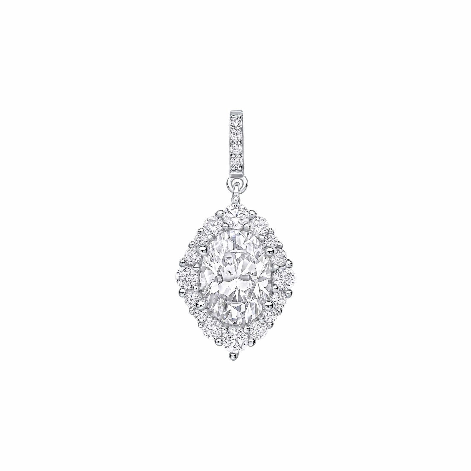 Diamonfire Cubic Zirconia Oval Cluster Pendant P5519