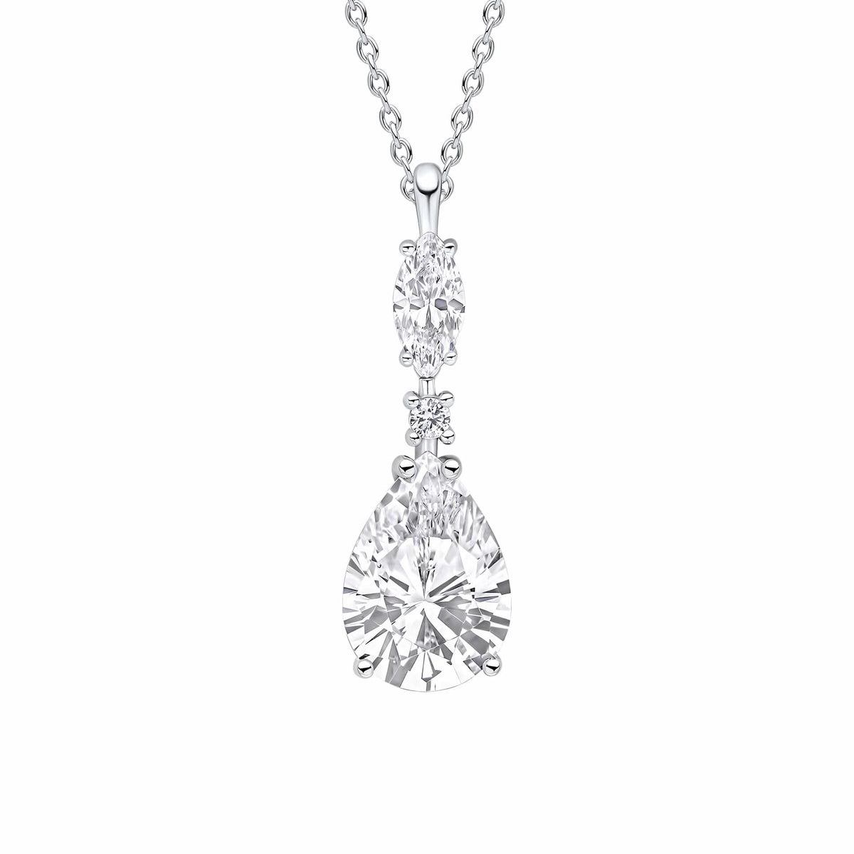 Diamonfire Teardrop and Marquise Drop Pendant P5520