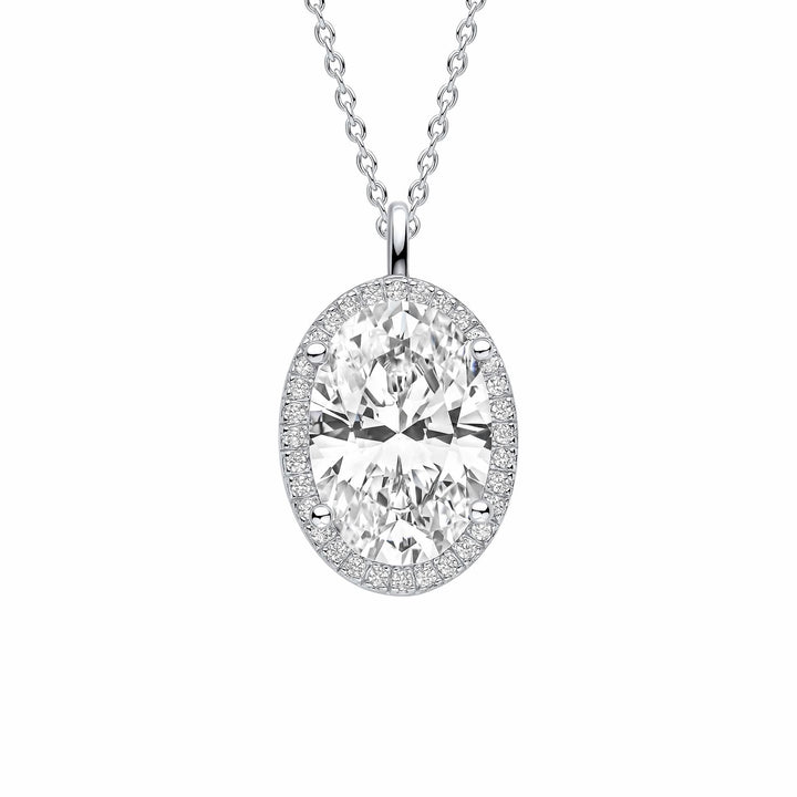 Diamonfire Cubic Zirconia Oval Halo Pendant P5521