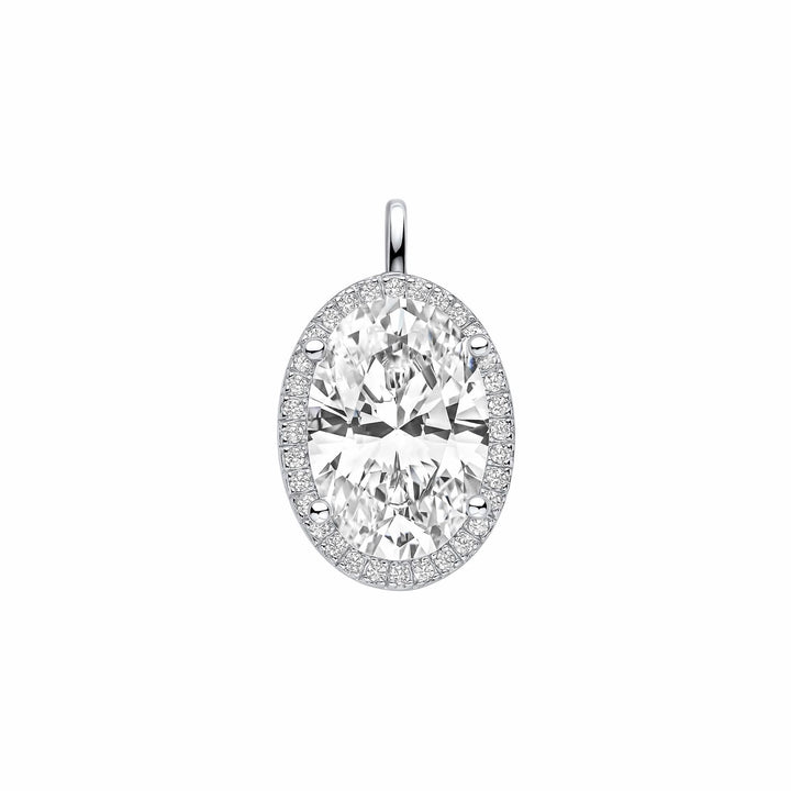 Diamonfire Cubic Zirconia Oval Halo Pendant P5521