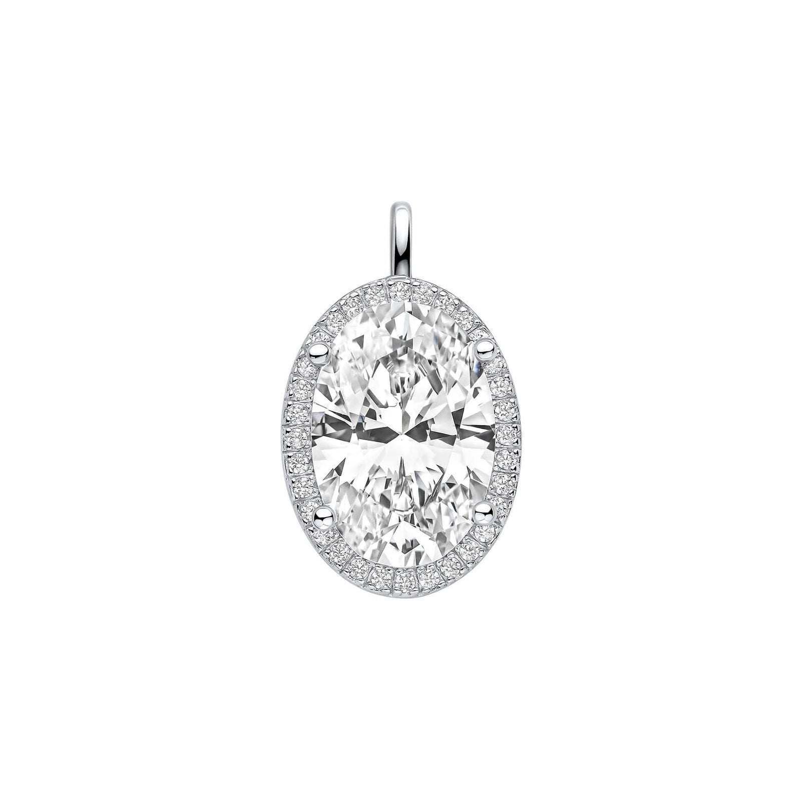 Diamonfire Cubic Zirconia Oval Halo Pendant P5521