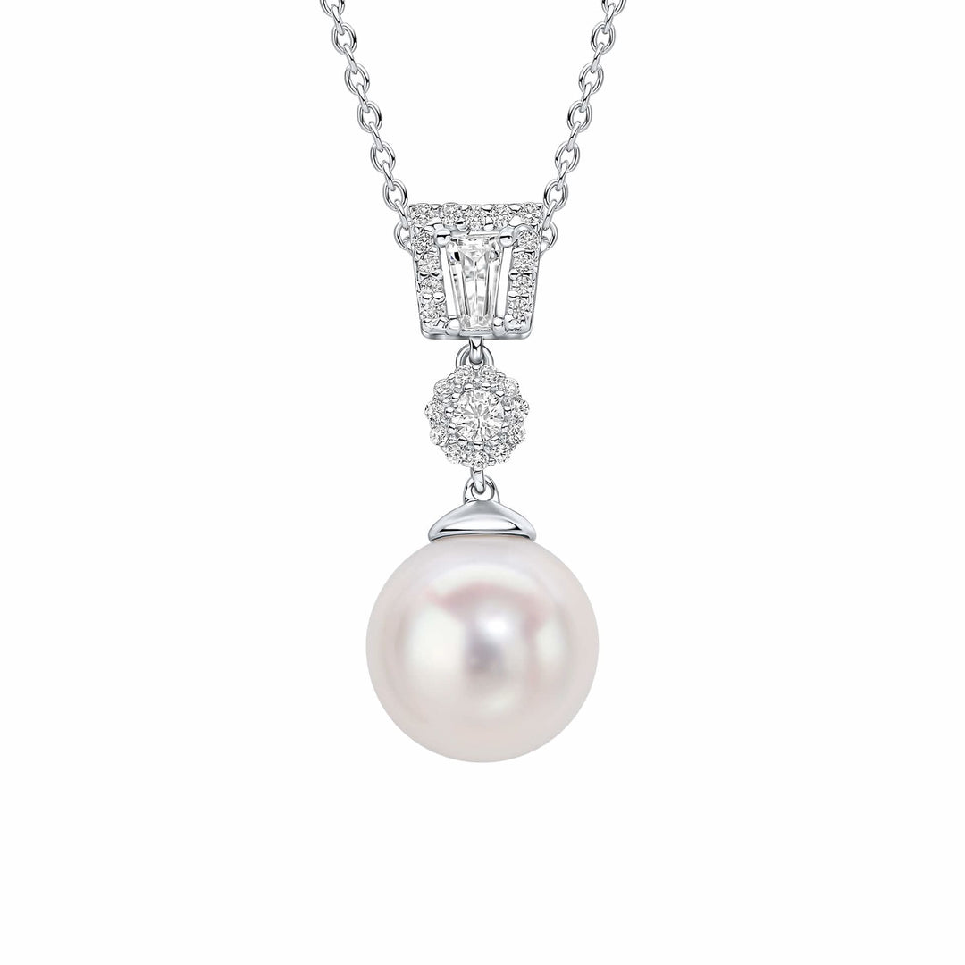 Diamonfire Cubic Zirconia Shell Pearl Drop Pendant P5522