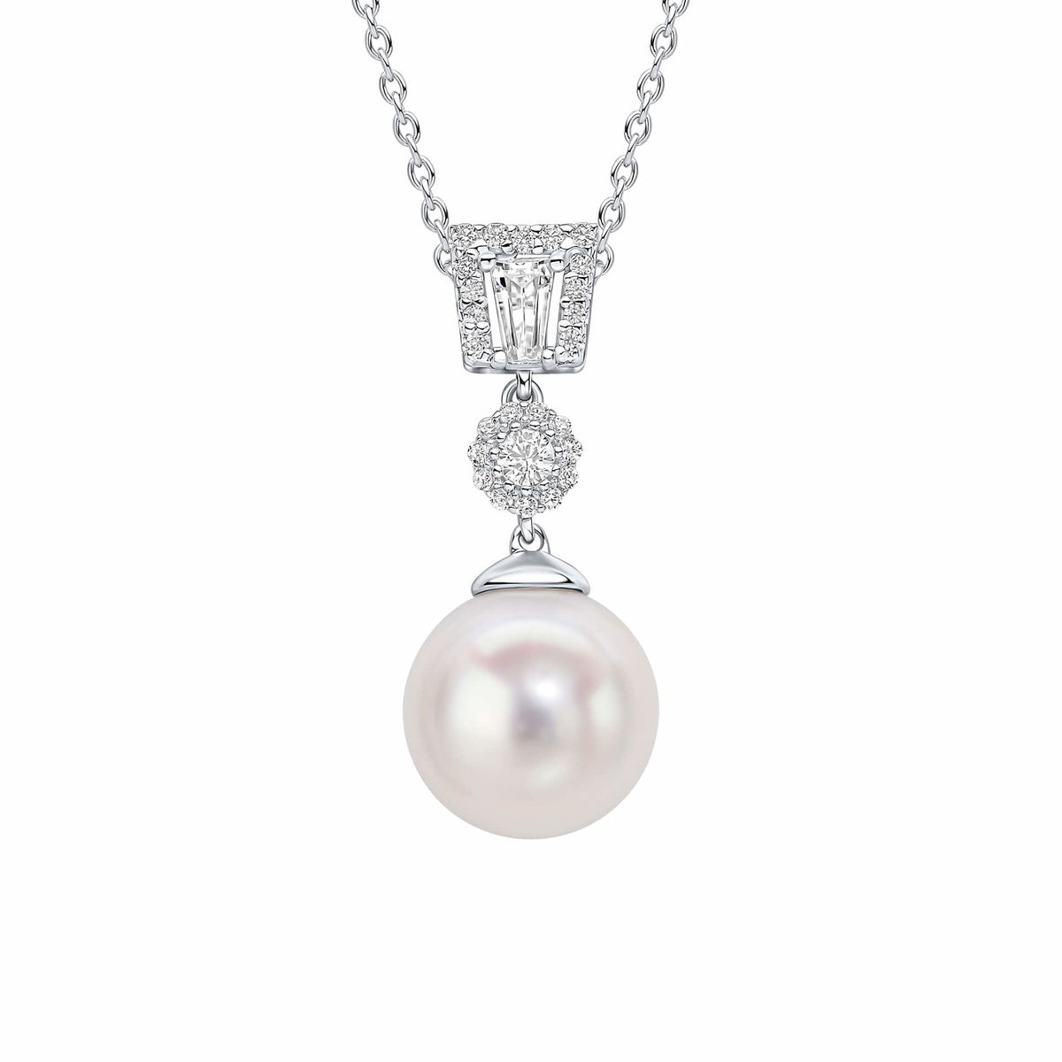 Diamonfire Cubic Zirconia Shell Pearl Drop Pendant P5522