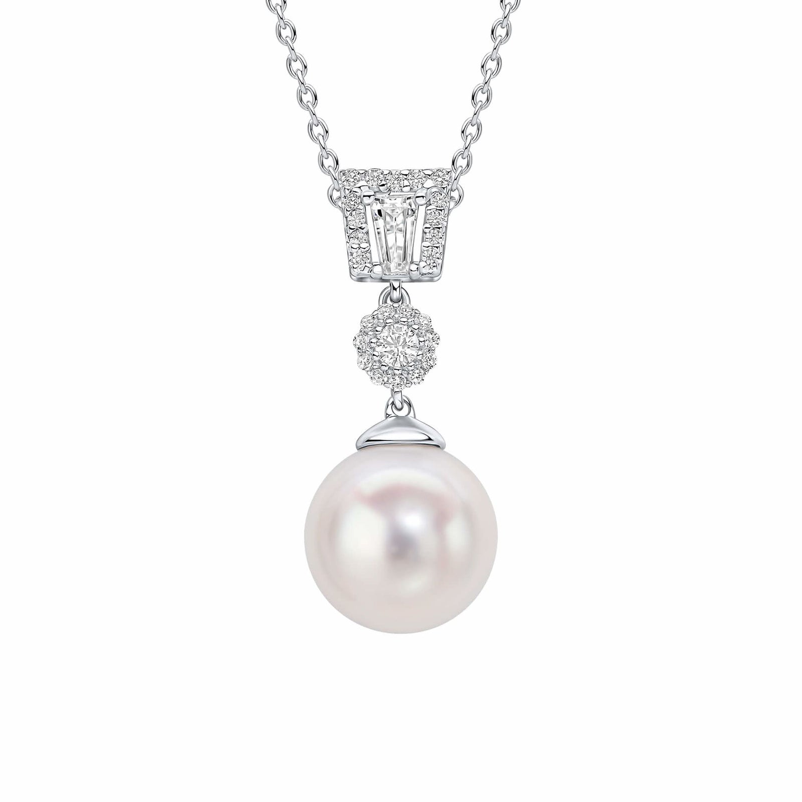 Diamonfire Cubic Zirconia Shell Pearl Drop Pendant P5522