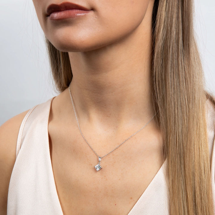 Diamonfire Cubic Zirconia Princess Cut Drop Pendant P5523