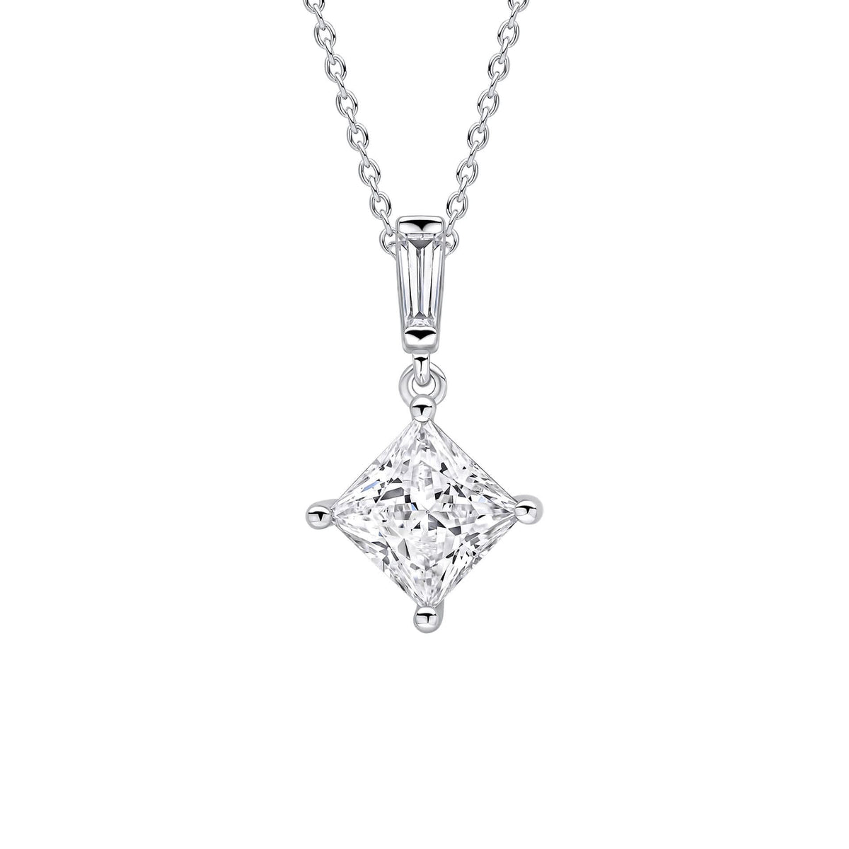 Diamonfire Cubic Zirconia Princess Cut Drop Pendant P5523