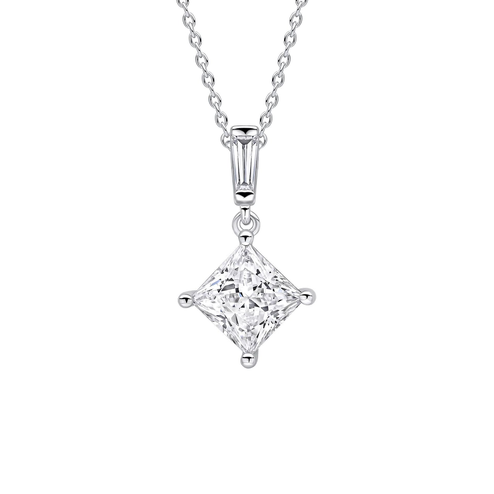 Diamonfire Cubic Zirconia Princess Cut Drop Pendant P5523