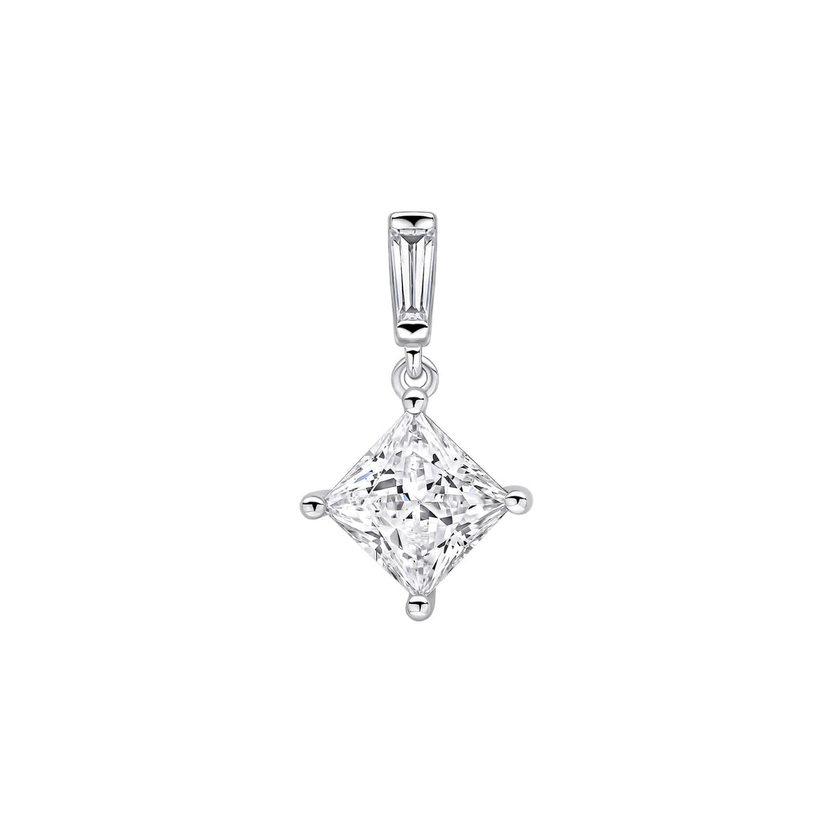 Diamonfire Cubic Zirconia Princess Cut Drop Pendant P5523