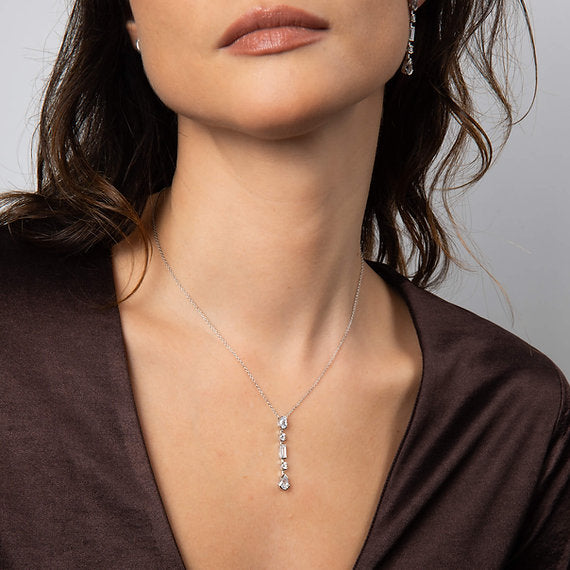 Diamonfire Clear Cubic Zirconia Classic Cushion Cut Pendant P5566