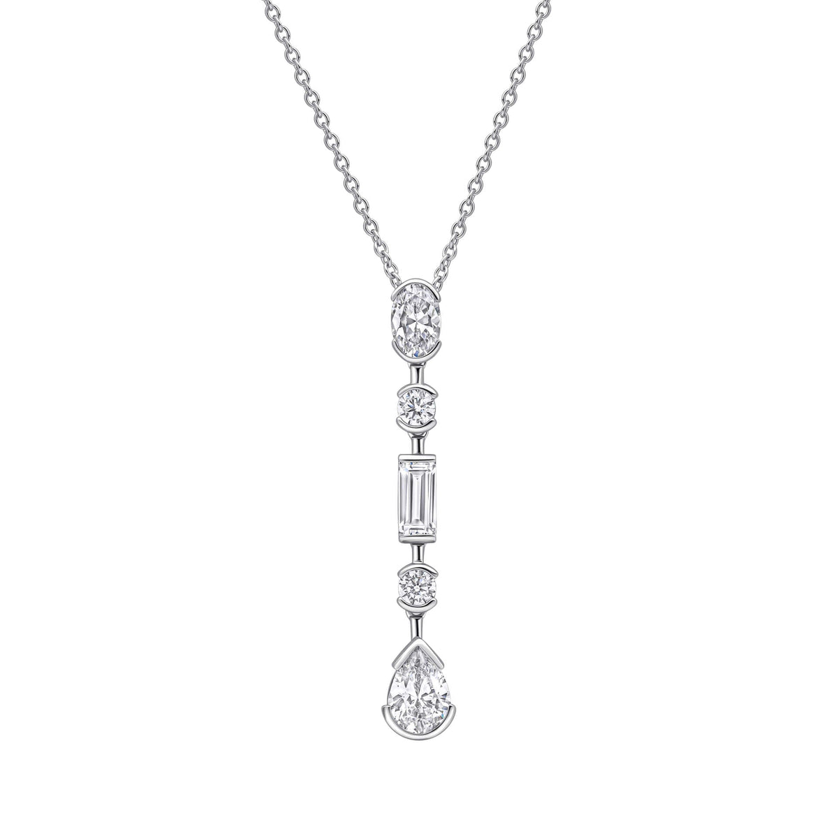 Diamonfire Clear Cubic Zirconia Classic Cushion Cut Pendant P5566