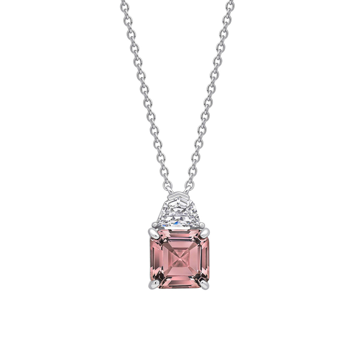 Diamonfire Clear Morganite Cubic Zirconia Refined Brilliant Cut Pendant P5568