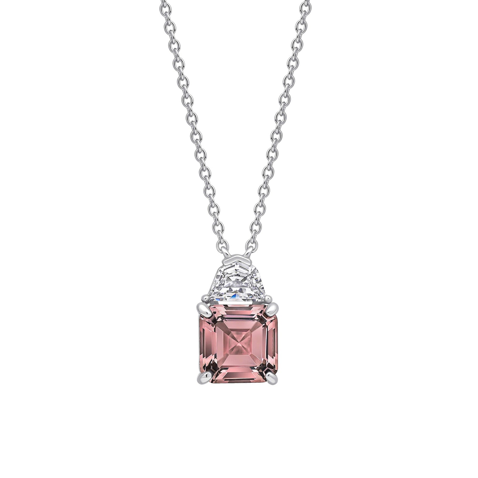 Diamonfire Clear Morganite Cubic Zirconia Refined Brilliant Cut Pendant P5568