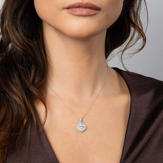 Diamonfire Clear Cubic Zirconia Modern Cushion Cut Pendant P5571