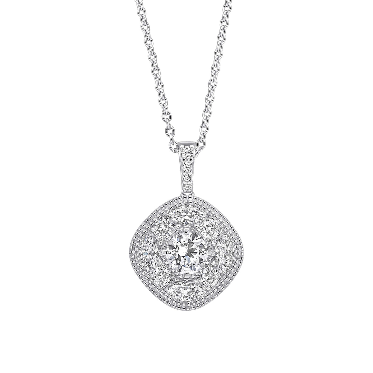 Diamonfire Clear Cubic Zirconia Modern Cushion Cut Pendant P5571