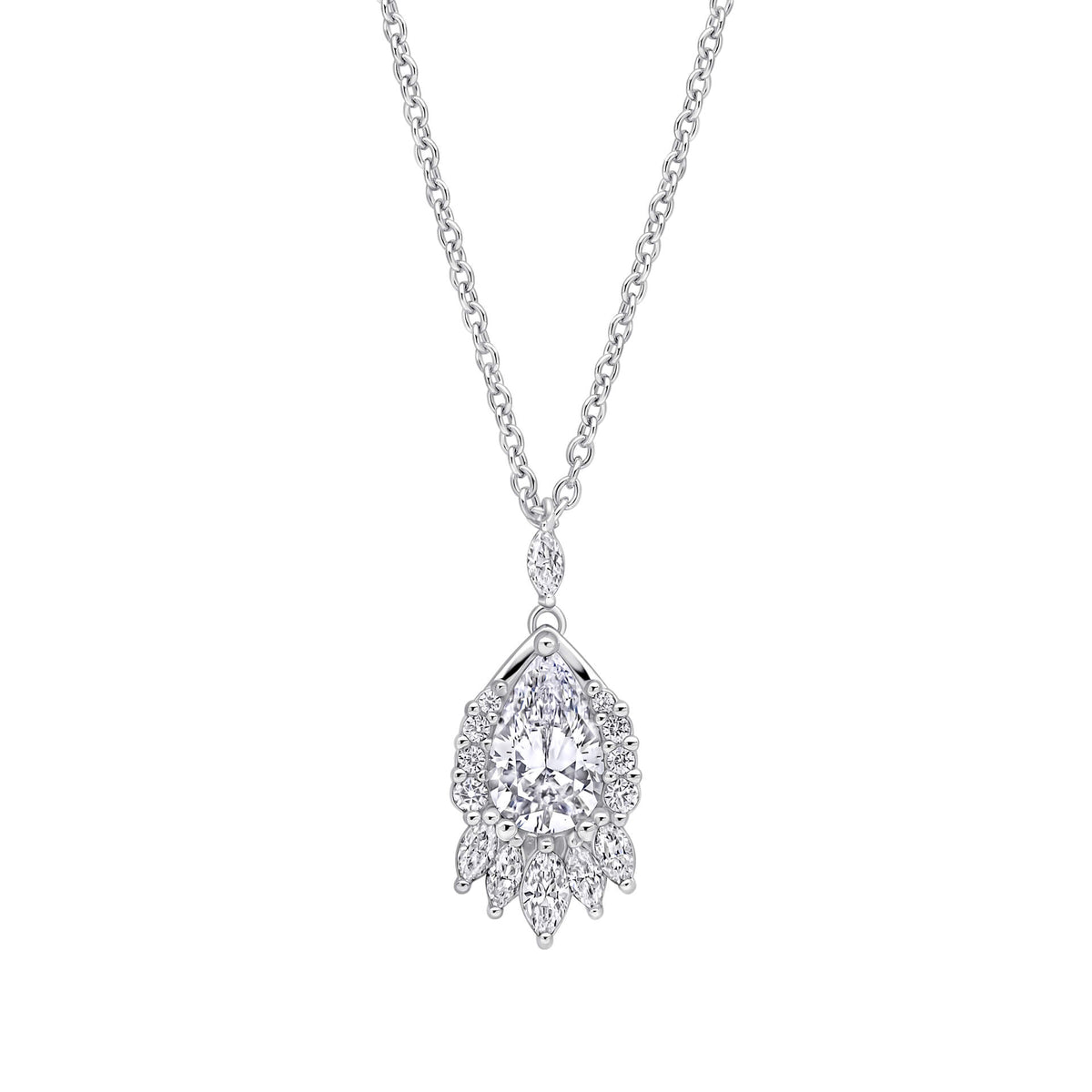 Diamonfire Clear Cubic Zirconia Timeless Pear Cut Pendant P5572