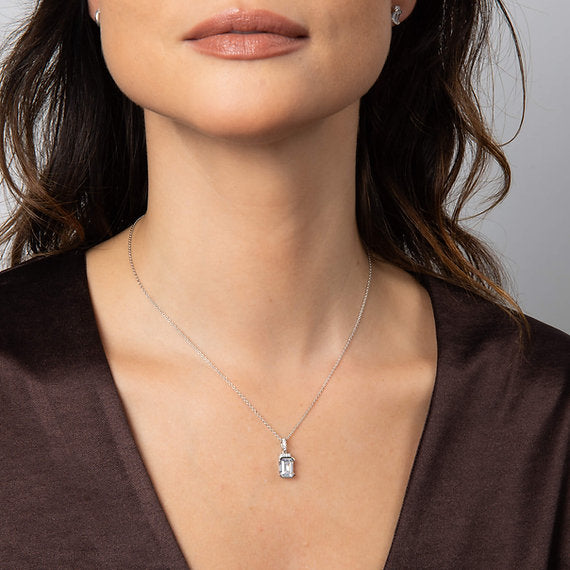 Diamonfire Clear Cubic Zirconia Refined Cushion Cut Pendant P5573