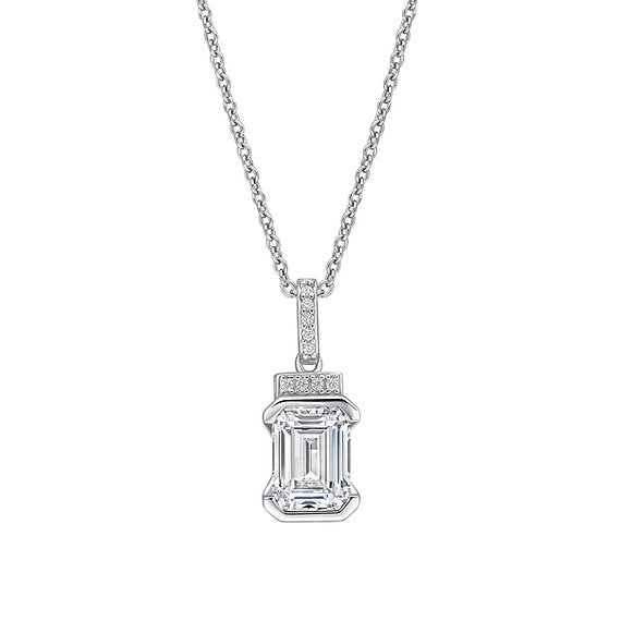 Diamonfire Clear Cubic Zirconia Refined Cushion Cut Pendant P5573