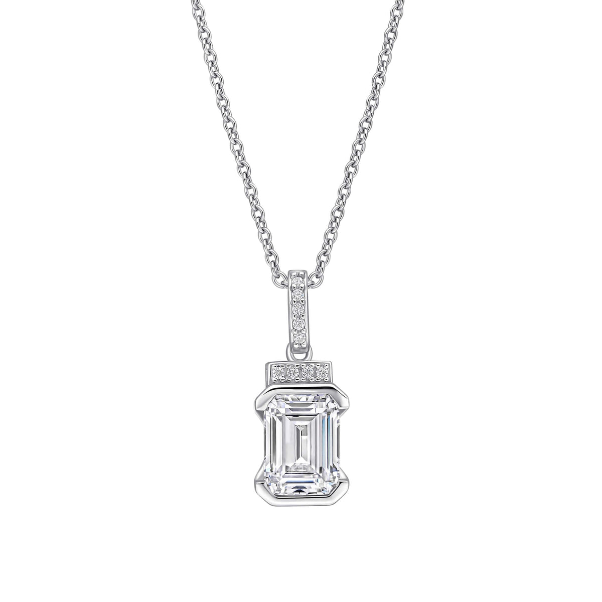 Diamonfire Clear Cubic Zirconia Refined Cushion Cut Pendant P5573