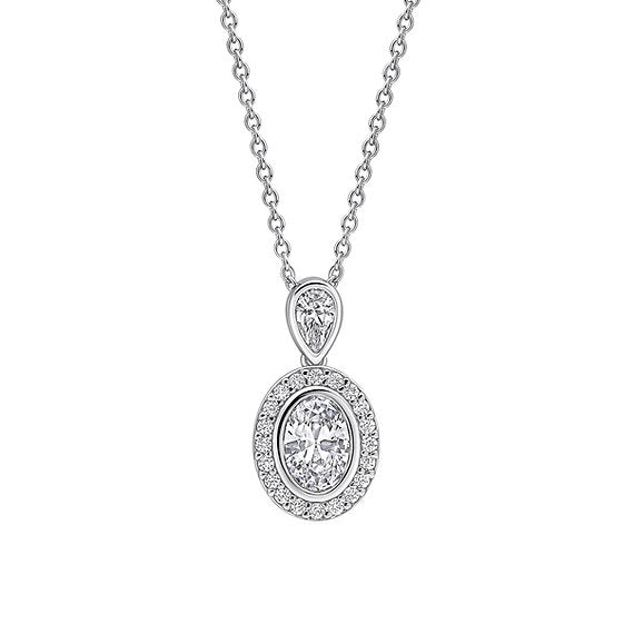 Diamonfire Clear Cubic Zirconia Minimal Round Cut Pendant P5574