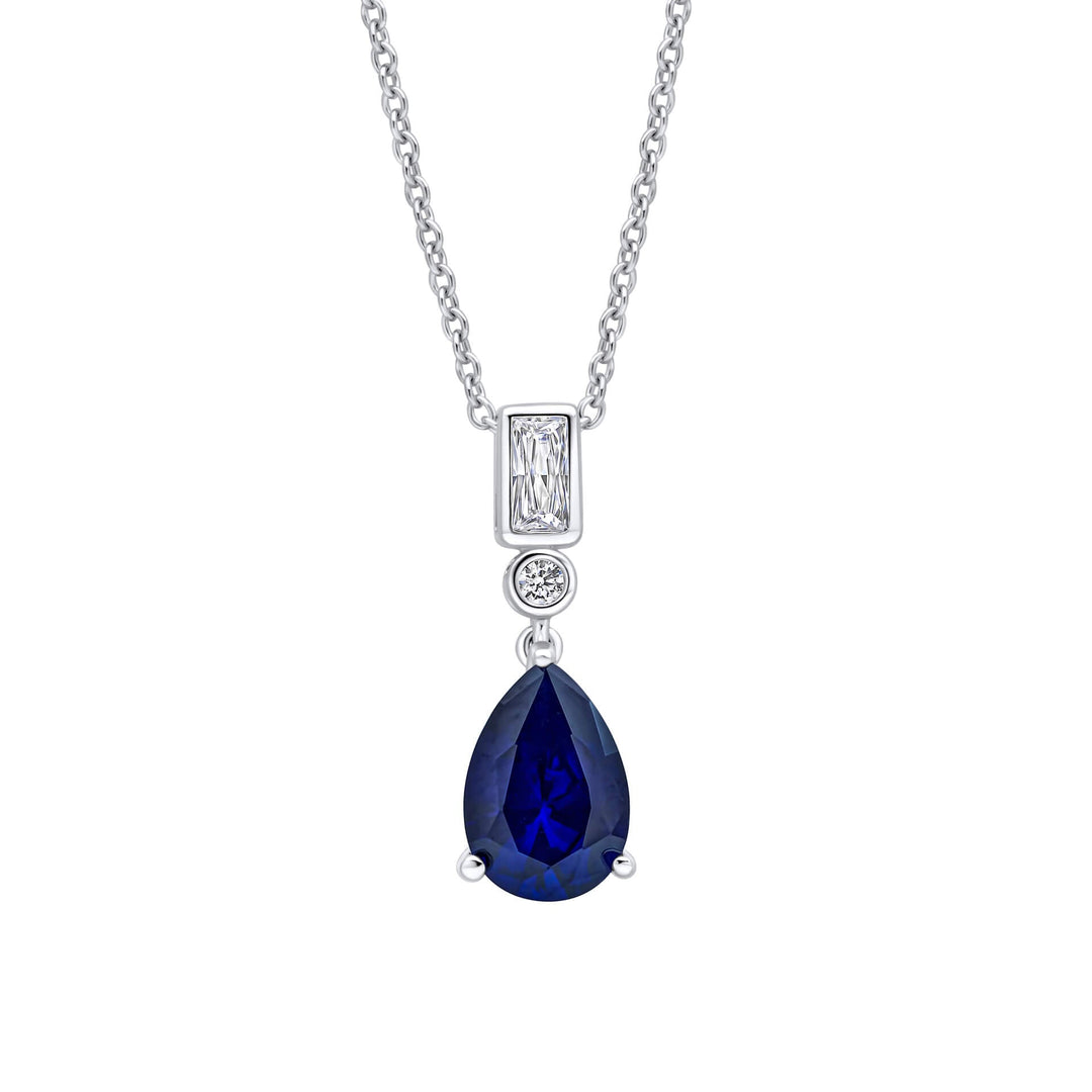 Diamonfire Clear Sapphire Cubic Zirconia Elegant Princess Cut Pendant P5575