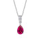 Diamonfire Clear Ruby Cubic Zirconia Contemporary Princess Cut Pendant P5577