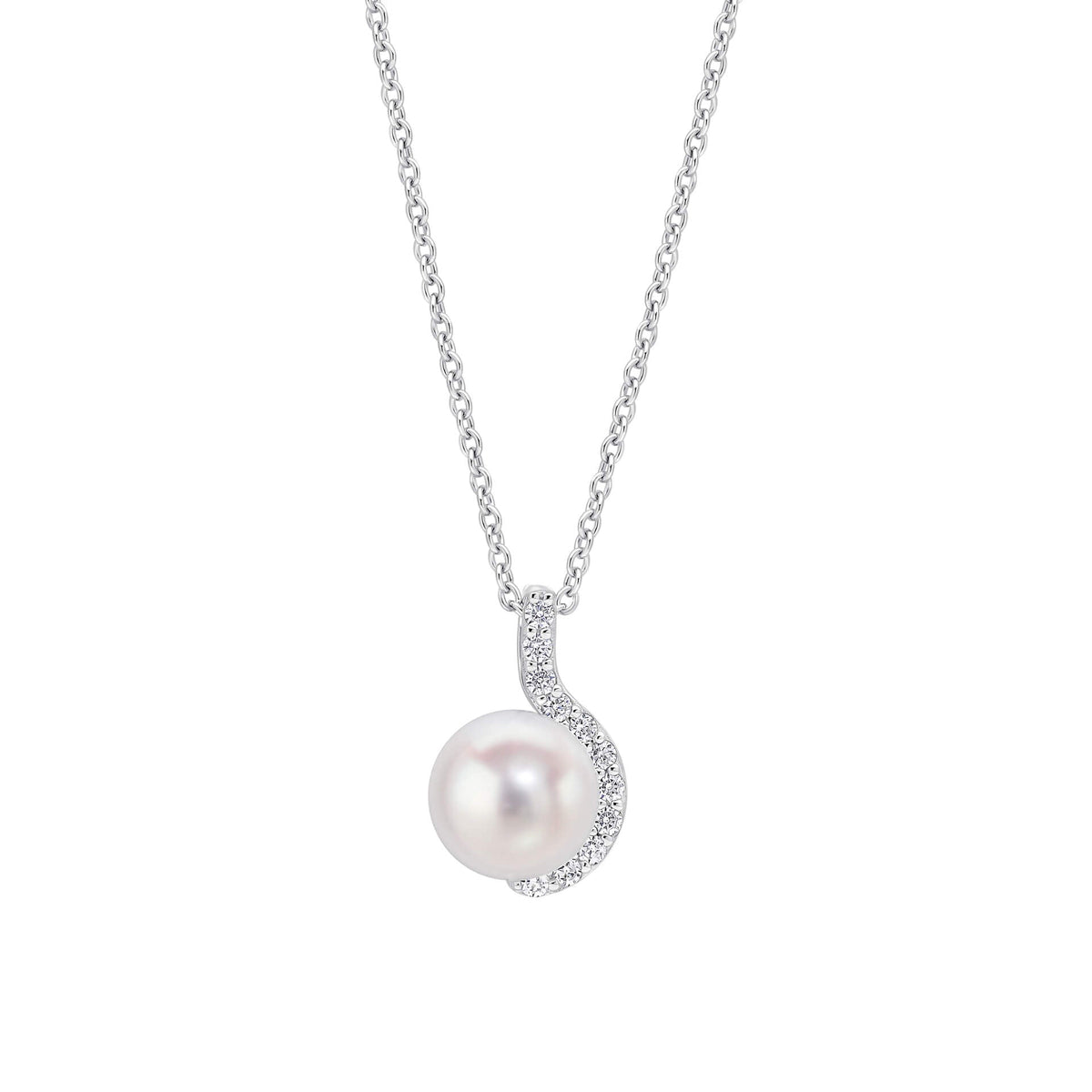 Diamonfire Clear Cubic Zirconia White Shell Pearl Modern Cushion Cut Pendant P5581